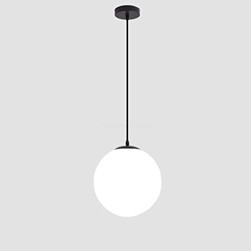 Image of Milky White Glass Globe Hanging Light for Ceiling, 6 Inch Modern Round Ball Pendant Chandelier Lamp for,(Bulb not Included) Pack of 1