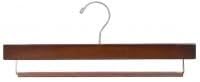 Walnut & Chrome Pant Hanger w/Non-Slip Bar [ Bundle of 25 ]