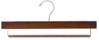 Walnut & Chrome Pant Hanger w/Non-Slip Bar [ Bundle of 25 ]