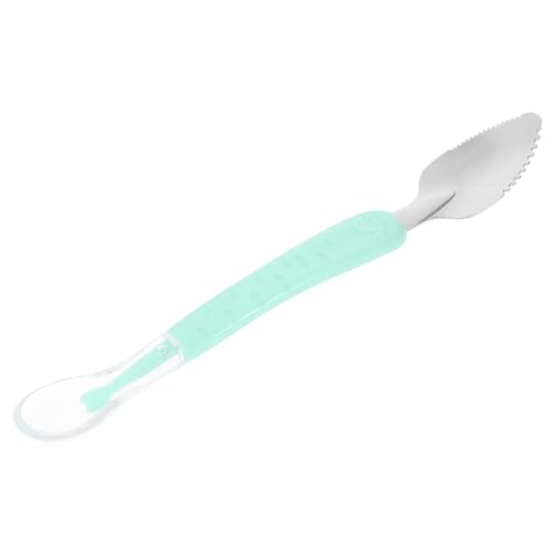 ERINGOGO Raspador De Barro De Silicona De Acero Inoxidable Cuchara Raspadora De Doble Punta Chaquetas Cucharas De Acero Inoxidable Raspar Cuchara Cucharón Acero Inoxidable 304 Verde