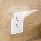 Storage Theory | Power Perch | Ultimate Outlet Shelf | Easy Installation, No Additional Hardware Required | Holds Up to 10 lbs | White Color | 2 Pack - Thumbnail 2