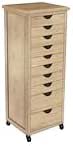 Amazon.com: Hobby Lobby Wood Multi-Drawer Storage Cabinet on Wheels,10 ...