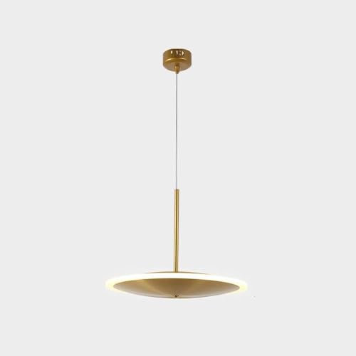Suspension LED moderne 3 couleurs intensité variable luminaire suspendu rond doré pour îlot