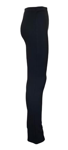 Pack of 2 Black Ribbed Trousers for Women UK, Ladies Nurse Comfy Pants Womens Trousers Elasticated Waist High Rise Bootleg Stretch Bottoms Sizes 8-22 (14, Black)