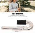 Junta de Cabeza Curvada de Flauta, Repuesto de Boquilla, Accesorios de Instrumentos de Viento de Madera de Metal Chapado en Plata, Flautas para Viento y Viento de Madera para Niños