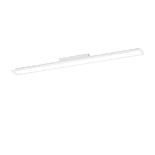 EGLO Moradillo LED-panel, taklampa, dimbar via fjärrkontroll, platt takpanel i vit metall och plast, varmvitt, neutralt vit och kallt vitt ljus, 15 x 120 cm