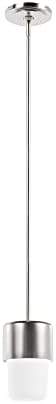 Hunter - Station 1-light Brushed Nickel, Mini Pendant Light, Dimmable, Cylinder Shaped, for Bedrooms, Kitchens, Dining, Living Rooms - 19278