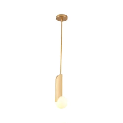 Suspension boule de verre et métal doré au style créateur haut de gamme