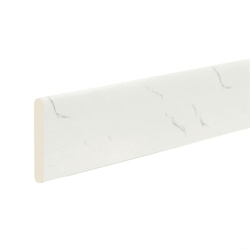 Uwithdanceme Rodapié de mármol de 1 cm de grosor, protector de borde que absorbe los golpes, impermeable, para decoración del hogar, 200 cm (textura blanca)