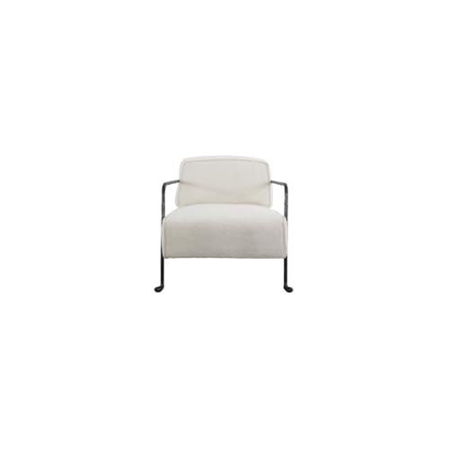 Sillón tapizado blanco bouclé moderno miniatura 1