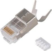 Connecteur Cat8.1 blindé RJ45 en argent pour câble réseau performant lot de 50 pièces