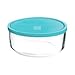 BORMIOLI ROCCO Round Storage Bowls With Blue Lids, 4 CT
