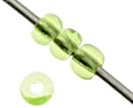 Czech Glass Seed Beads 13/0 (1.7mm Diameter) Transparent Light Green Strung DIY Jewelry Making Beads - 500g Bulk Bag by Preciosa (Jablonex)