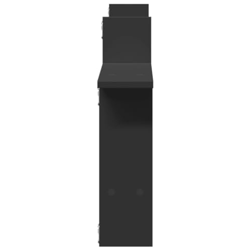 Modern Floating Wall Shelves Set of 3, Black Engineered Wood Storage for Books and Photos, Minimalist Display Shelves for Living Room and Office Organization - Image 6