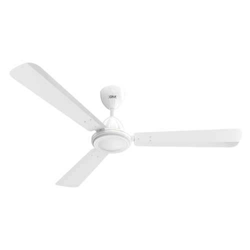 GM Excel 25 1200 mm BLDC Ceiling Fan – White | 5-Star Rated | Remote Control | 50% Energy Saving | Timer | Wide Voltage Support