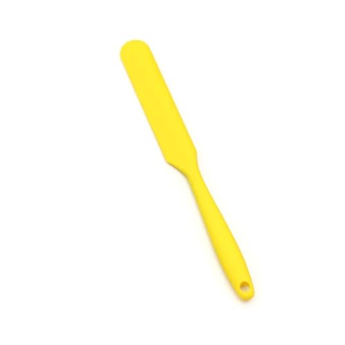 AHUFGN Lengua Silicona Espátula de Silicona Antiadherente con Mango Largo for cocinar Mantequilla, Juego de espátula de Silicona for Hornear Galletas, espátula de Silicona más Suave, 2 uds.(Yellow)
