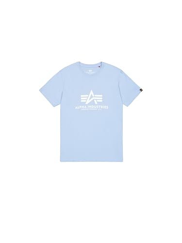 Alpha Industries Herren Basic Für T-Shirt, Light Blue, M EU – Ansicht 1