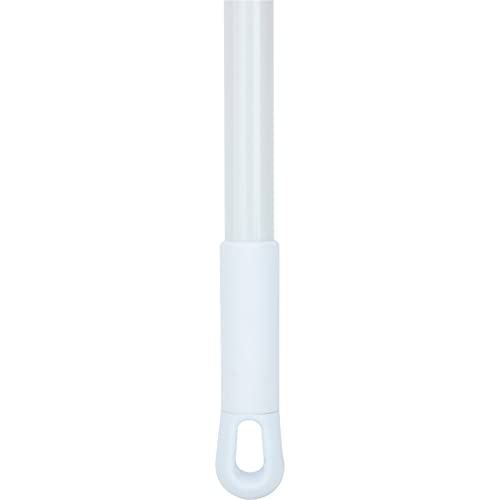 Image of SPARTA 60 inch Fiberglass Dust Mop Replacement Handle with Clip-On Jaw Clamp Connector, Sliding Locking Collar, Commercial Floor Cleaning, White (Pack of 12)