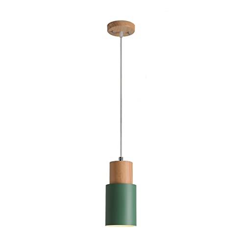 Lámpara colgante moderna Macaron de madera con cable ajustable E27 para comedor 2
