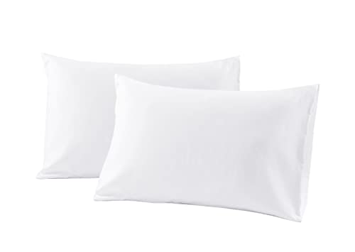 Pillowcases - 4 Pack Housewife Pillowcase Set, White, 50cm x 75xm approx
