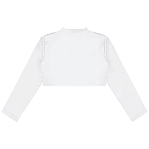 Kids Girls Sparkle Long Sleeve Cardigan Flowers Decorated Bolero Shrug Cropped Jacket for Party Dress Cover Up4