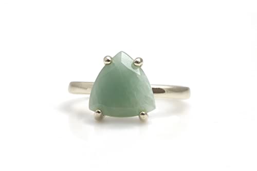 Bague aiguemarine femme argent : bague artisanale d'empilage et mode