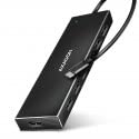 AXAGON HUE-F7A 7x USB 3.2 Gen 1 Aluminium Flat Hub, 30 cm USB-C-Kabel, Black