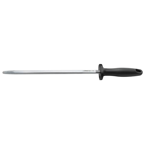 WINCO Heavy-Duty Steel Knife Sharpening Steel Honing Rod, 12-Inch