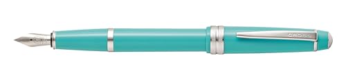 Image of Cross Bailey Light Polished Teal Fountain Pen - Refillable, Medium Nib, Black Ink, Presented in Everyday Gift Box