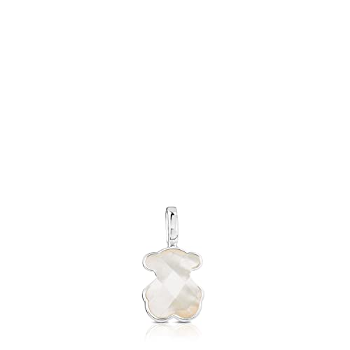 TOUS Colgante de Plata para Mujer con Motivo de Oso en Nácar Facetado, 1.5 cm, Elegante y Simple, Colección Color.