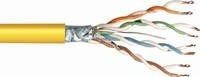 Câble FTP Cat5e jaune multibrin bobine 100m réseau Ethernet cuivre AWG24