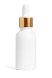 PIPETTENFLASCHE AUS OPALGLAS WEISS 30ML – NACHFÜLLBARE GLASFLASCHE MIT PIPETTE &AMP; GOLDVERSCHLUSS – TROPFFLASCHE FÜR SERUM, ÄTHERISCHE ÖLE, AROMATHERAPIE, DIY-KOSMETIK, APOTHEKERGLAS -12 STÜCK