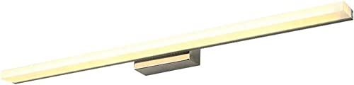 Lámpara de pared minimalista, tocador, aplique de pared largo, aplique de pared de tira acrílica, luces LED lineales para espejo de baño, iluminación de pared de metal para dormitorio, baño, sobre e