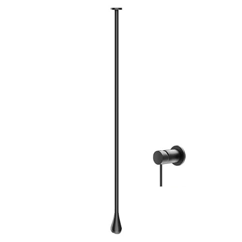 Ceiling Mounted Bathroom Faucet,Wall Mounted Bathroom Sink Hanging Faucet,Hot and Cold Brass Bathtub Faucets for Bathroom Vanity Hotel Commercial Basin (Wall Switch, Black)