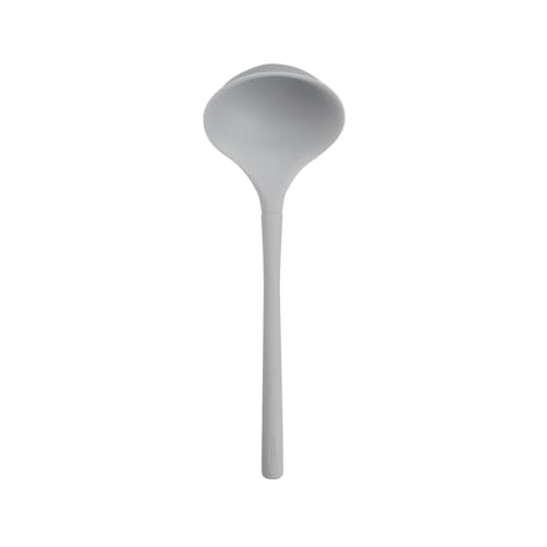 Image of Tovolo Flex Core Small Silicone Ladle Oyster Gray Heat Safe Silicone Soup Ladle BPA Free, Dishwasher Safe Small Kitchen Ladle with Precision Pour Lip for Serving Sauces Soups Gravies