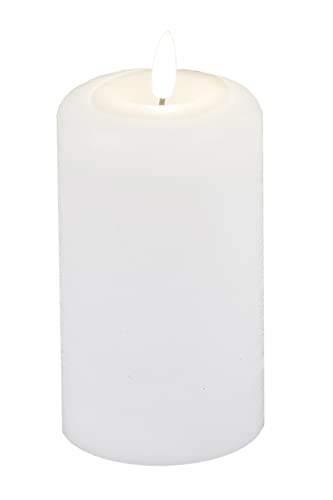 formano LED-Wachskerze weiß 7x12 cm 3D Flackereffekt & Timer 6Std an/...