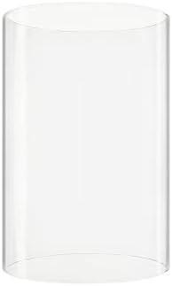 CYS EXCEL D-4" H-6" Glass Open Ended Hurricane Candleholder Bottomless Cylinder Sleeve Clear Chimney Shade Tube Cover, 1 Piece