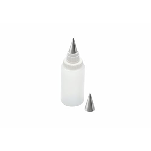 Kaiser Inspiration Spritzflasche mit 2 Edelstahl-Tüllen, Quetschflasche 75 ml, Kekse verzieren, Dekorieren, Beschriften von Torten, Kuchen, Tellerrand