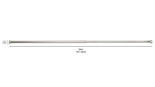 Amazon Basics Tension Curtain Rod, Adjustable 36-54" Width - Nickel, Classic Finial #TOP3
