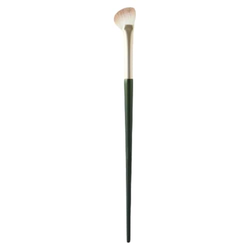 Ahuuen Pincel de maquillaje en forma de abanico, brocha para sombra de nariz en forma de abanico, pincel semiabanico, cerdas suaves bajo el rubor de los ojos, pincel angulado, pincel iluminador de
