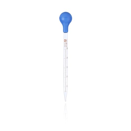 Pipeta de escala de transferencia portátil reutilizable de vidrio grueso calibrado de 1/2/3/5/10 ml, tubo de goteo de laboratorio doméstico de 5 ml