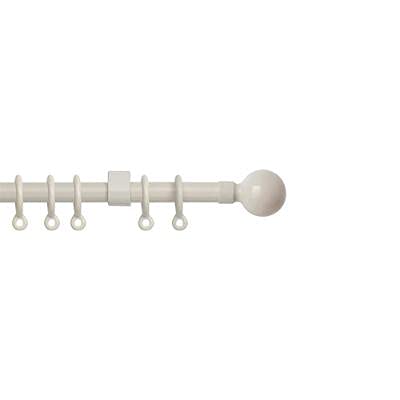 Metal Extendable Curtain Pole (13-16mm) (Cream (Ball), 120-210cm)