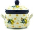 Polmedia Polish Pottery 12 oz Stoneware Bouillon Cup with Lid H5816H Hand Painted from Ceramika Artystyczna in Boleslawiec Poland. Shape S326A(306) Pattern P8818A(1508X)