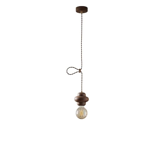 Modern Sculptural Wood Pendant Light, Organic Design Hanging Lamp with