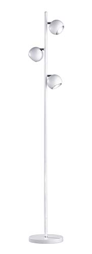 Preisvergleich Produktbild Trio Leuchten Dakota 404600331 Stehleuchte, Metall, Weiß Matt / Silber