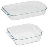 Pyrex 3-Quart Rectangle & 2-Quart Square Glass Baking Dishes - Made in USA