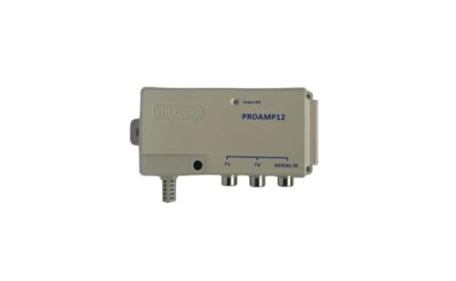 Proception PROAMP12 2 Way Professional Indoor Digital Aerial Amplifier Booster for TV, White