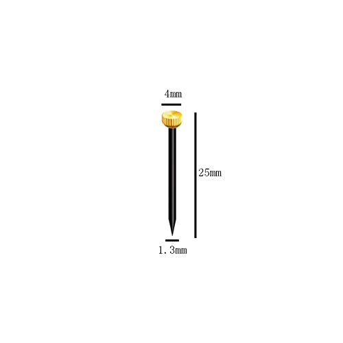 Image of 50 Pieces Picture Frame Nails Picture Hanging Nails Picture Frame Hangers Nails Black Steel Nails and Brass Head Picture Frame Hangers Nails(Small)