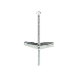 Metallics J1514 Zinc Chromate Steel Slotted Drive Round Head Spring Wing Toggle Bolt 1/4 Inch x 6 Inch