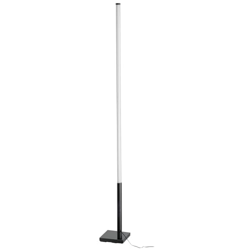EGLO LED Stehlampe Wohnzimmer Picacha 1, minimalistische Eck Standleuchte, dimmbare Wohnzimmerlampe mit Fernbedienung, Metall in Schwarz und Kunststoff in Weiß, warmweiß-kaltweiß, H 150 cm
